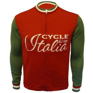 CycleItalia Full Zip Long Sleeve Merino Wool Cycling Jersey