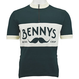 Bennys Bike Shop Merino Wool cycling Jersey - front