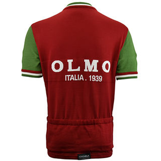 OLMO Merino Wool cycling Jersey - red option - back