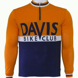 Davis Bike Club Merino Wool Cycling Jersey in Orange