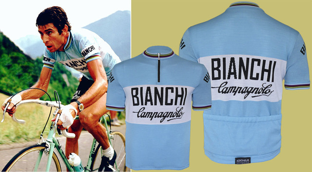 Desde allí caja Moretón Bianchi Wool Celeste Cycling Jersey