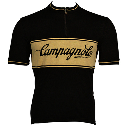 Black/yellow Campagnolo Merino Wool Cycling Jersey