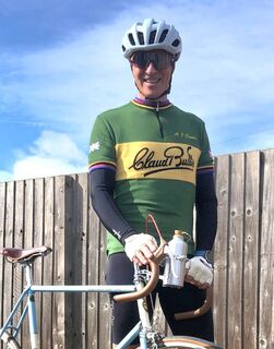 Anthony and his Claud Butler bike / jersey combo