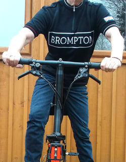 Brompton cycling jersey with Union Jack embroidered patch