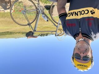 Jörg with his custom Colnago jersey