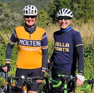 Steve and Julia happy in their Soigneur jerseys