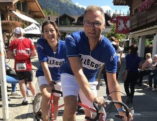 Blue Eroica custom merino wool cycling jersey