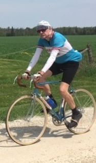 Blue Eroica custom merino wool cycling jersey