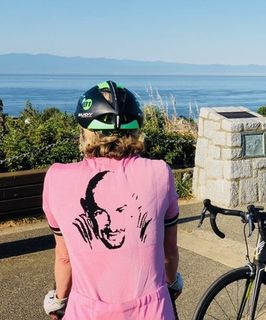 Marco Pantani pink merino wool cycling jersey